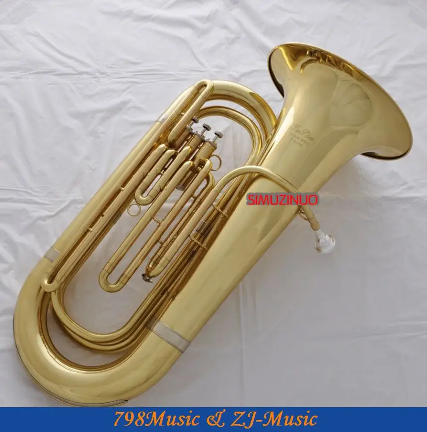Buy Professional Gold Tuba Horn Bb Keys Monel Valves 2