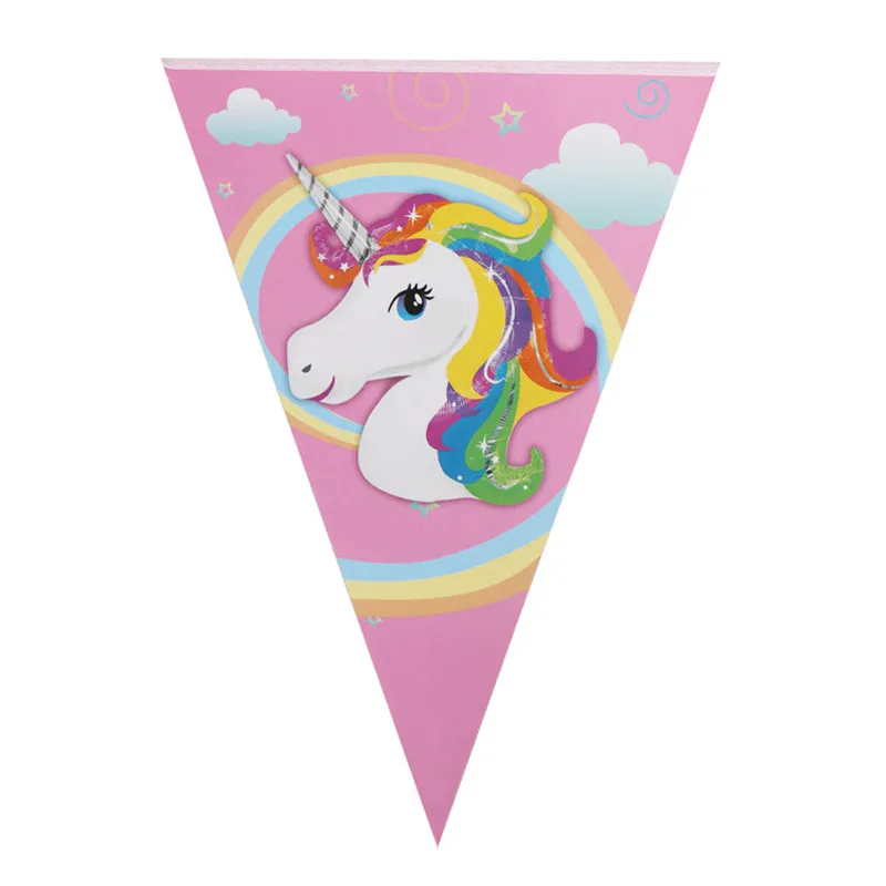 

New Unicorn Banners Bunting Floral Garland For Home Kids Birthday Garden / Wedding Decoration Event Party Supplies SPA104