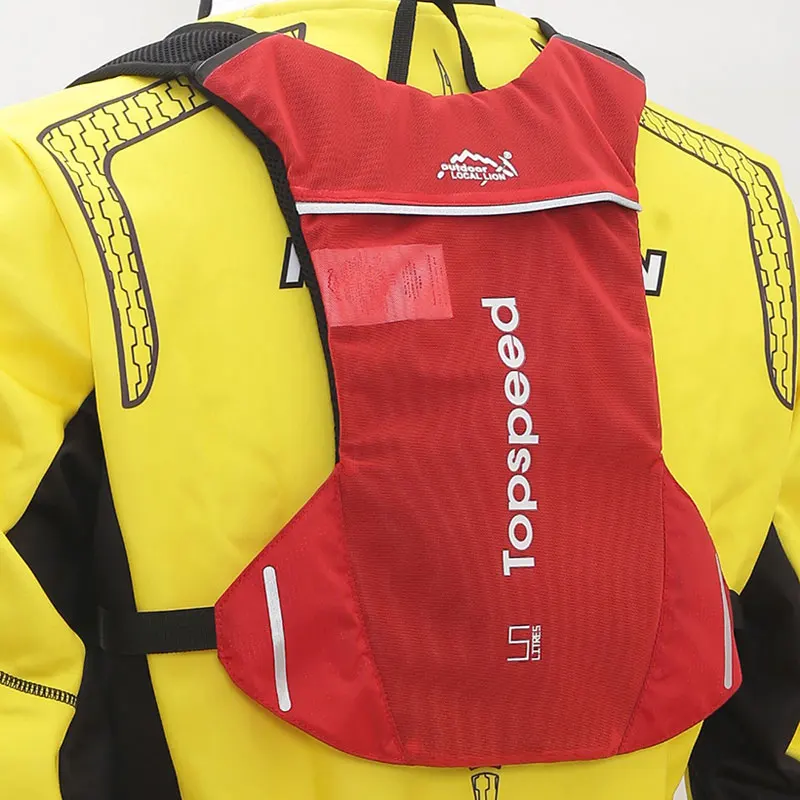 Марафон для бега, велосипедный рюкзак для мужчин и женщин, рюкзак для бега, спортивный дышащий жилет, рюкзак для езды на открытом воздухе, походная сумка для воды - Цвет: Красный