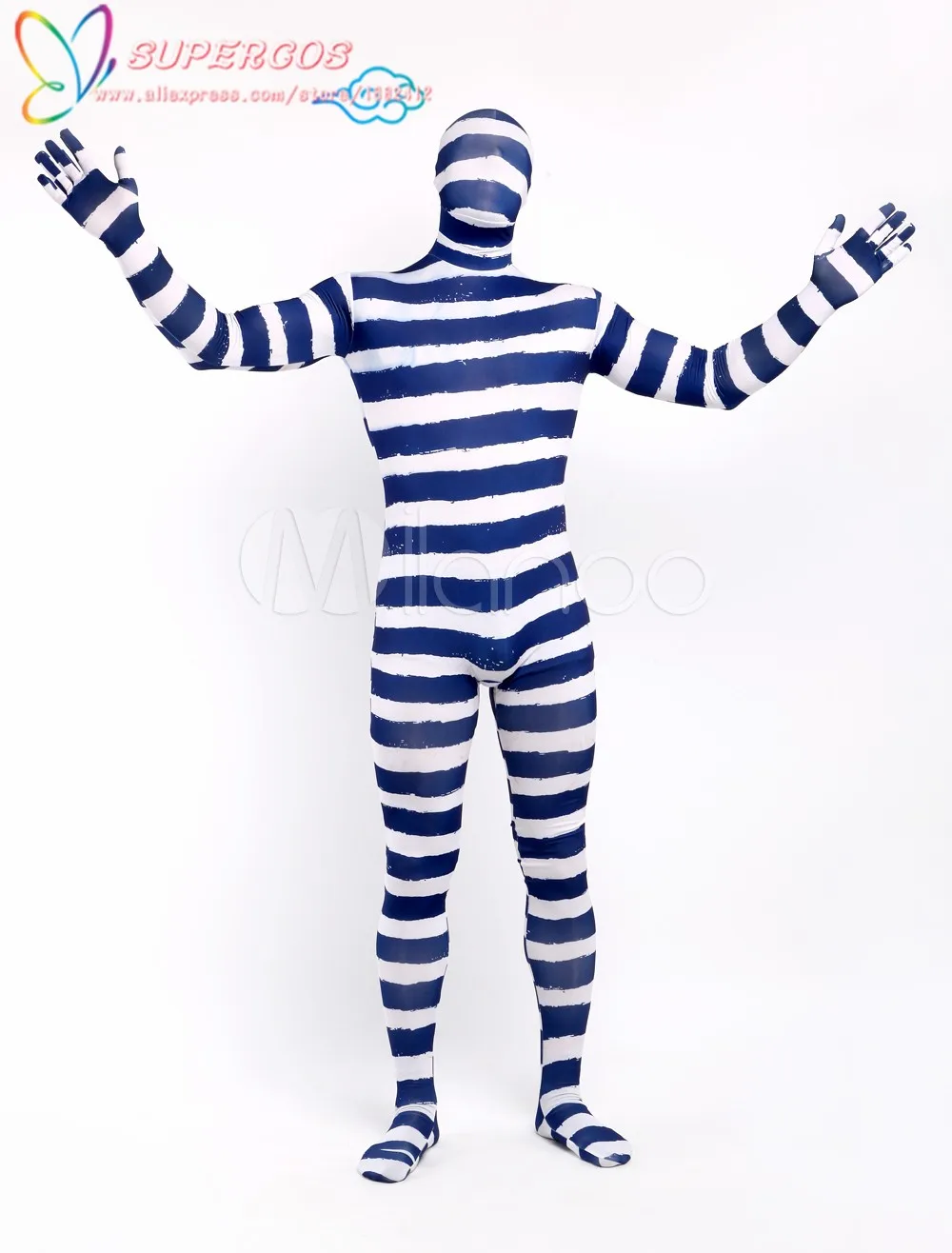 Cosplay&ware Halloween Carnival Party Fashion Spandex Stripe Full Body Unisex Stylish Multicolor Zentai Suit -Zentai shop online