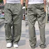 autumn winter Men cargo pants plus size safari style pocket thick pants 6XL 7XL 8XL out door straight pants loose army green 48 ► Photo 2/6