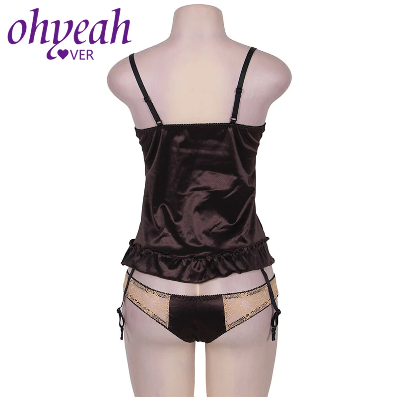 Ohyeahlover сексуальное женское белье Chaude Fantasia Feminina, большие размеры, сексуальное нижнее белье, RM80351, роскошное атласное кружевное шитье, Babydoll