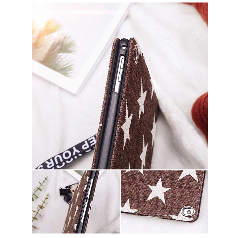 For Ipad Air 2 Case PU Leather Star Lanyard Smart Flip Stand Crazy Horse Screen Protector Cover for Apple Gadget A1566 A1567 For Ipad Air 2 Case PU Leather Star Lanyard Smart Flip Stand Crazy Horse Screen Protector Cover for Apple Gadget A1566 A1567
