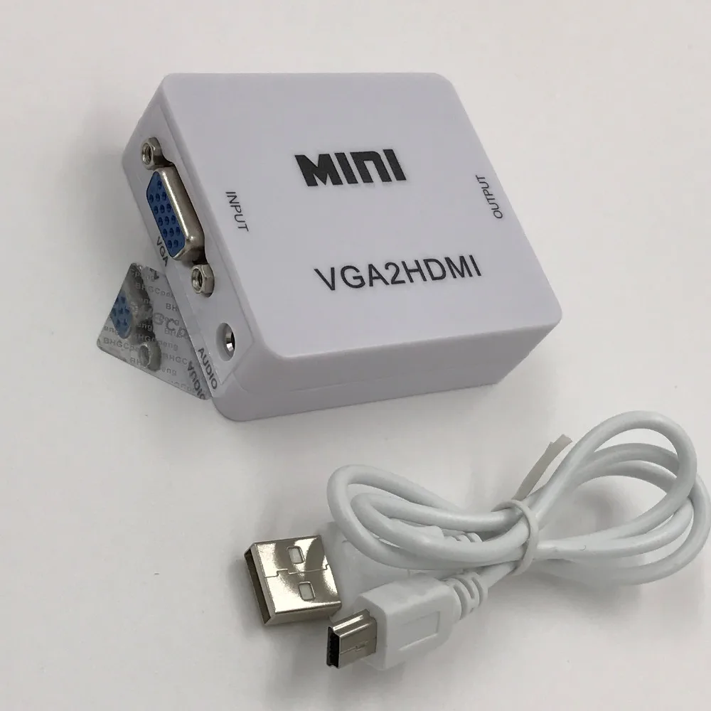 

VGA to HDMI Converter Mini Adapter With Audio Power Port Support 1080P High Quality for Monitor PC Projector HDTV 1Pcs