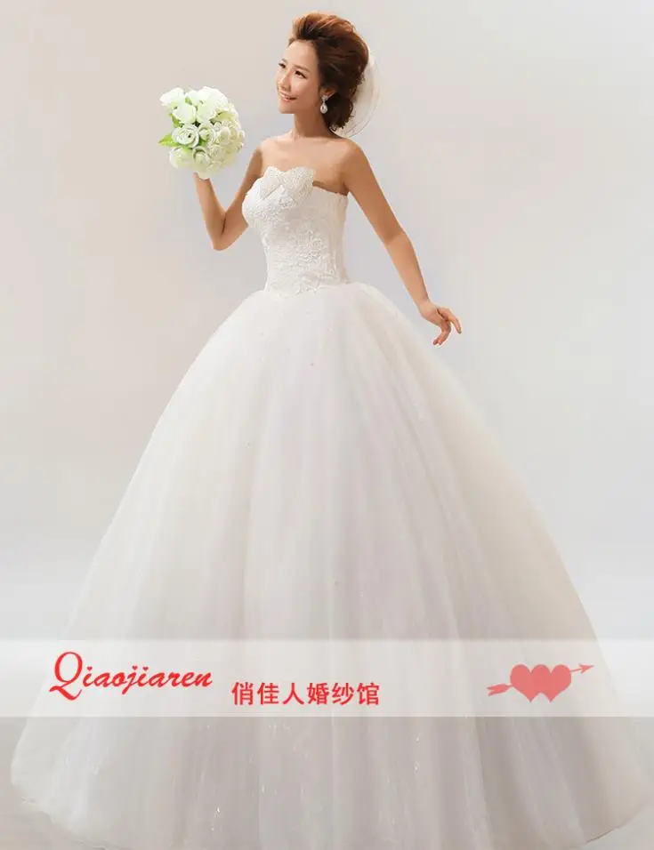 

free shipping Fashion 2016 princess bridal sash belt thin straps wedding dress bow lace tube top pregnant women wedding dresses