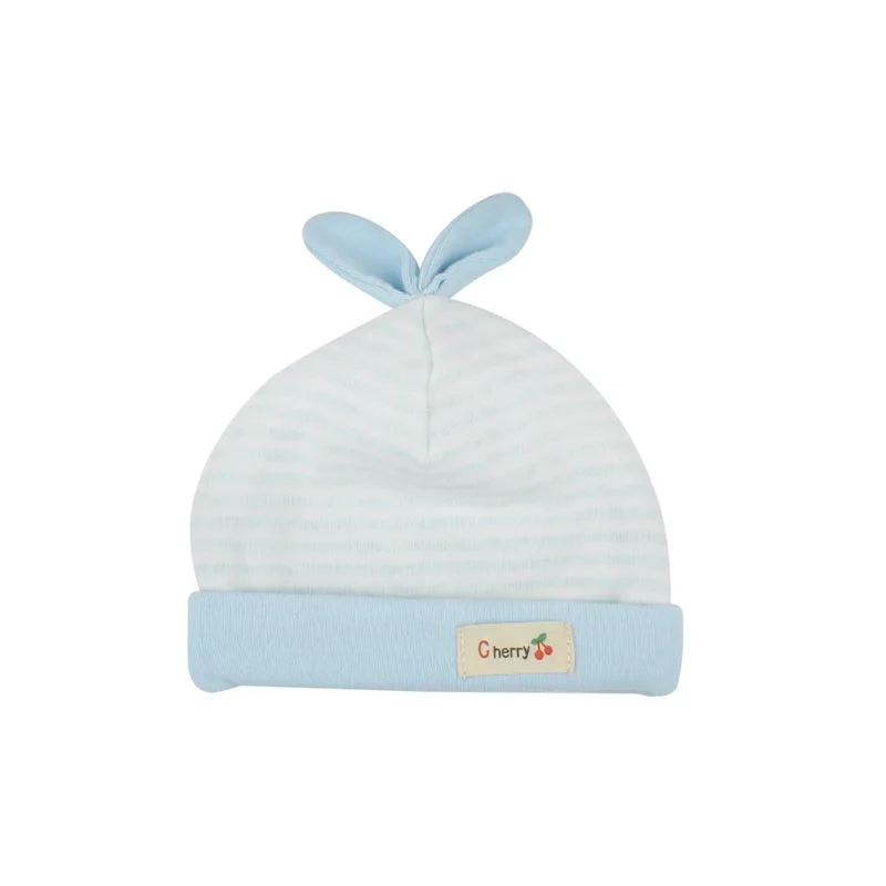 Cotton Striped Newborn Baby Hat Rabbit Ears Infant Tire Hat Baby Boys Girls Beanie Hat Soft Cute Hat Spring Baby Boys Clothing (2)