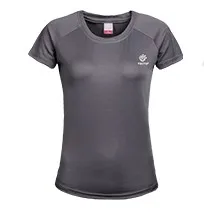 Дышащая стрейчевая быстросохнущая футболка с логотипом, женская и мужская футболка с круглым вырезом, футболка с коротким рукавом для бега, альпинизма, спорта на открытом воздухе - Цвет: Woman Dark Gray