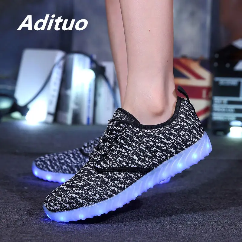 

New Summer Led Shoes for Men Women USB Recharge Glowing Sneakers Man Light up Dance Breathable Shoes High Quality Luminous Shoes