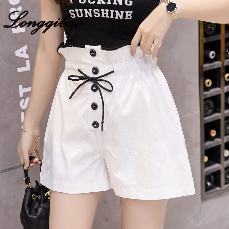 

High quality 2019 summer new women's Korean version of high elastic wash loose casual student flowers loose wide leg pants