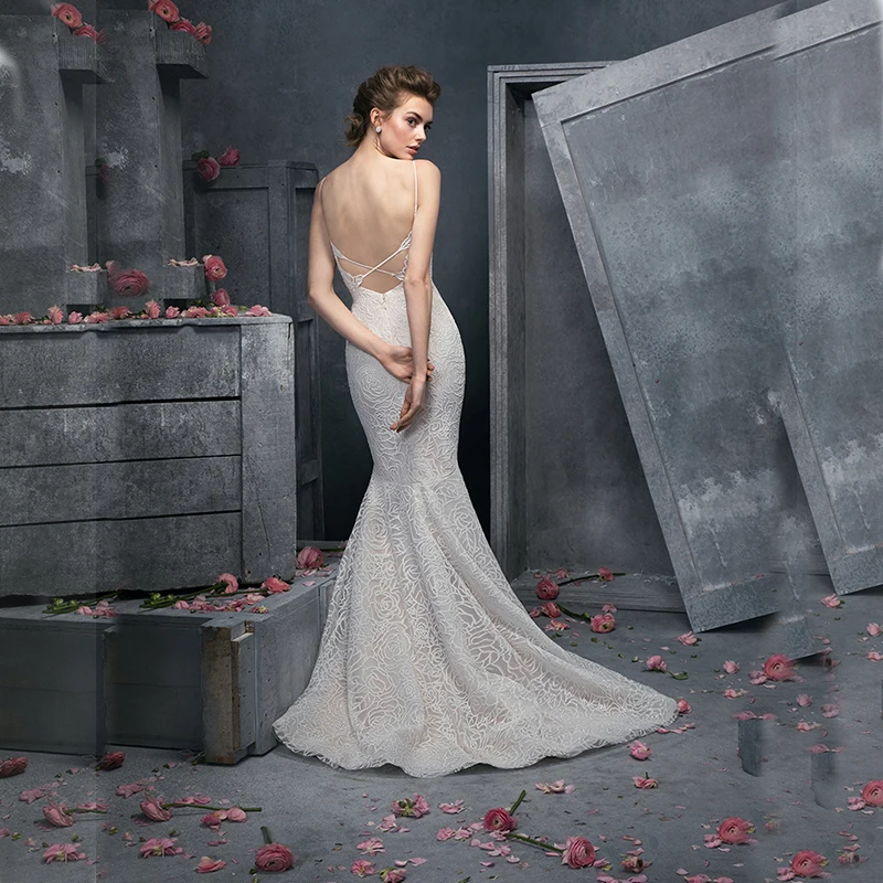 

Verngo Luxury Mermaid Wedding Dress Appliques Lace Bridal Dress Custom Size Elegant Wedding Gowns Vestido De Noiva