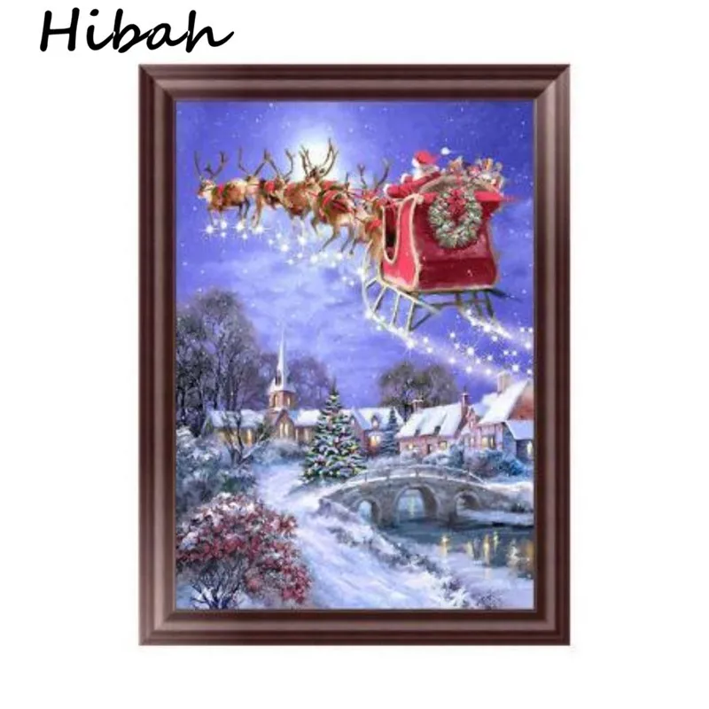 

5D Diamond DIY Diamond Embroidery Christmas Old Deer Cross Stitch Diamond Mosaic Home Decoration
