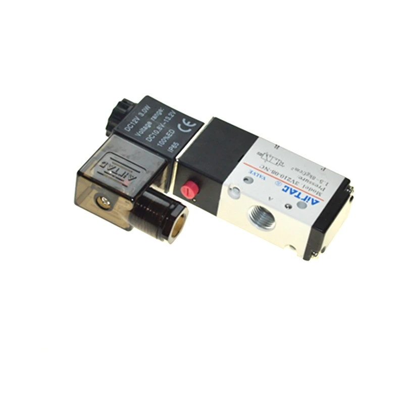 Fevas AC110V 3V210-08 3 Way 2 Position 1/4 Pneumatic Solenoid Valve Alumium Body Fevas AC110V 3V210-08 3 Way 2 Position 1/4 Pneumatic Solenoid Valve Alumium Body