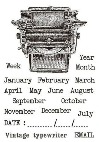 

Typewriter Month Clear Stamp for Scrapbooking Transparent Silicone Rubber DIY Photo Album Decor 666