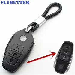 FLYBETTER натуральная кожа 3 кнопки Smart Remote Key чехол для VW Touareg L151