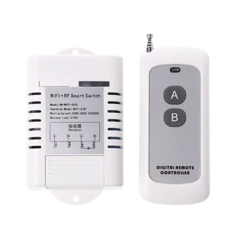 

Relay Remote Switch 1CH 30A Wifi DIY Automation Modules Smart Home Receiver 433MHz Universal EV1527 RF Transceiver