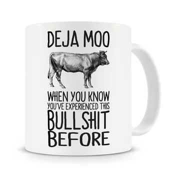 

Friends Present Deja Moo Bull Mugs Travel Beer Ceramic Coffee Mug Tea Cups Friend Gifts Porcelain Cups
