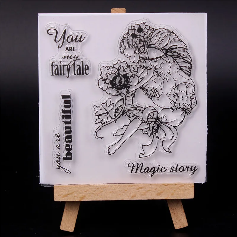 

Rubber Silicone Clear Stamps for Scrapbooking Tampons Transparents Seal Background Stamp Card Making Diy girl spent