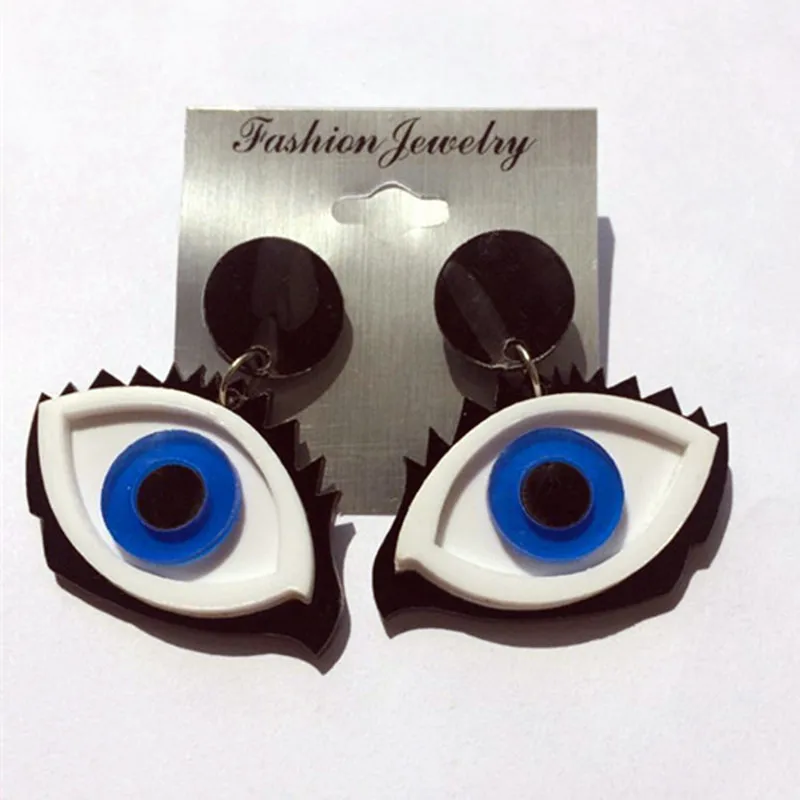 

AER021(1), Hippie Punk Hiphop Large Blue Acrylic Evil Eye Drop Earring Dangle Earring For Night Club