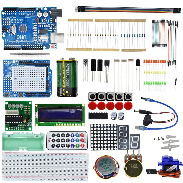 Suq ATMEGA328 Starter kit макетная плата для Arduino UNO R3 обновленная версия обучения 1602 LCD