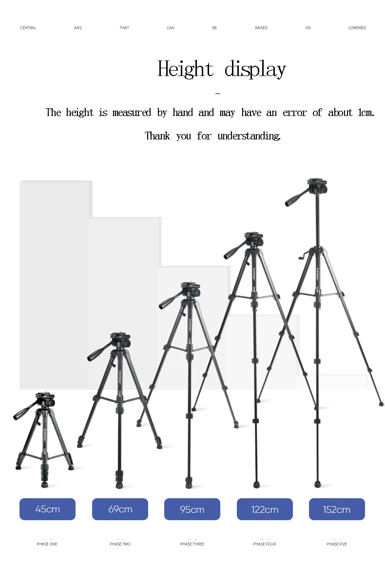 YUNTENG VCT-668 Tripod with Damping Head Fluid Pan camera DV Phone VCR Video