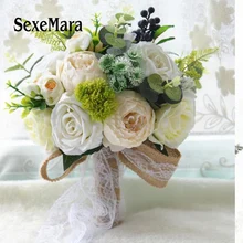 Красный Фиолетовый Новое поступление 3 цвета свадебный букет ручной работы buque de noivas Свадебные цветы Свадебные букеты ramos de novia