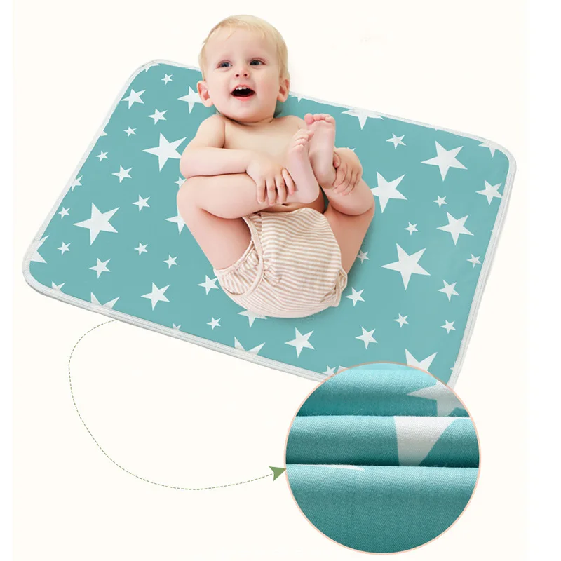 Baby Changing Pad Cover Cotton Portable Travel Nappy Diaper Changer Stroller Mattress Game Floor Mat Babies Diaper Changing Mats