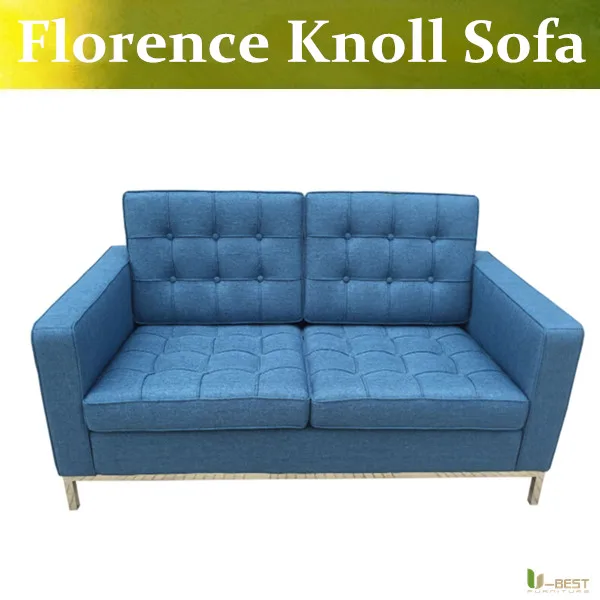 U-BEST Флоренция Knoll стиль любовь сиденье синий диван воспроизведение из ткани двух