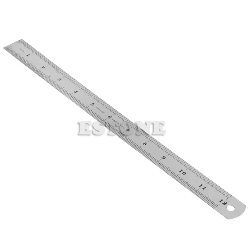 30CM 12" Steel Stainless Pocket Pouch Metric Metal Ruler Measurement Double Sided stainless steel ruler metal ruler