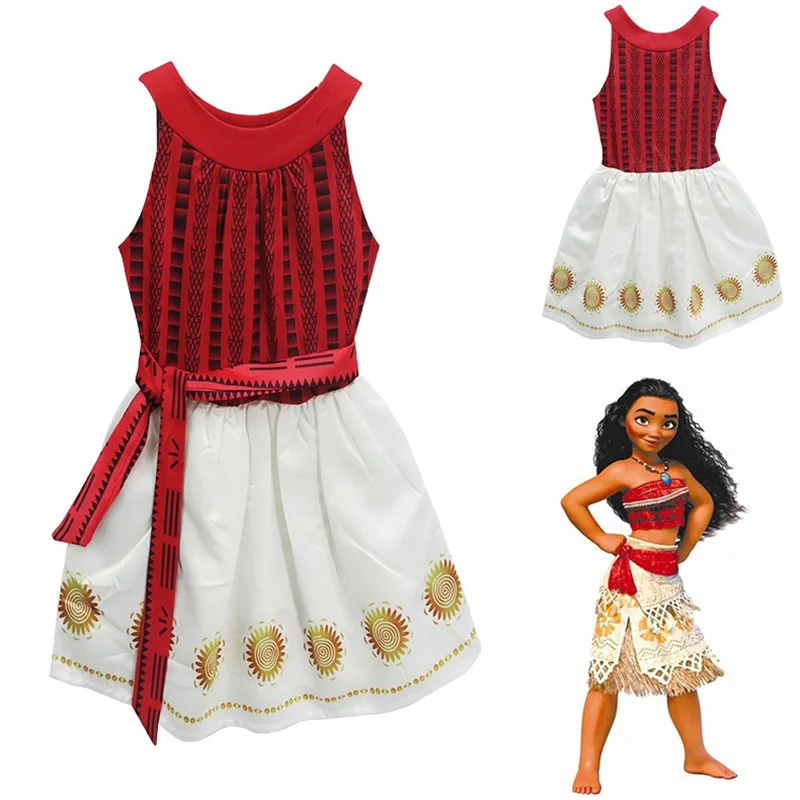 Vintage Baby Girls Moana Dress Kids Cartoon Trolls Knitted Dress Baby ...