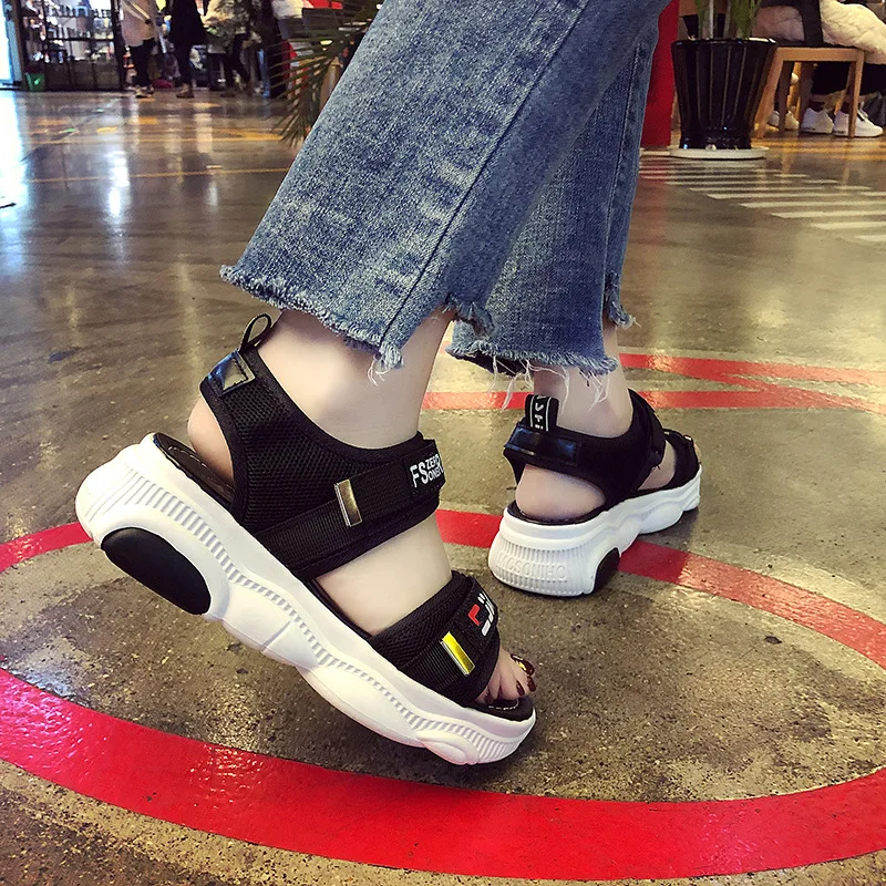 Women's Sandals 2019 Summer High Heels Sandals For Women Chunky Sandal Woman Wedge Platform Shoes Casual Canvas White Sandal Women's Sandals 2019 Summer High Heels Sandals For Women Chunky Sandal Woman Wedge Platform Shoes Casual Canvas White Sandal