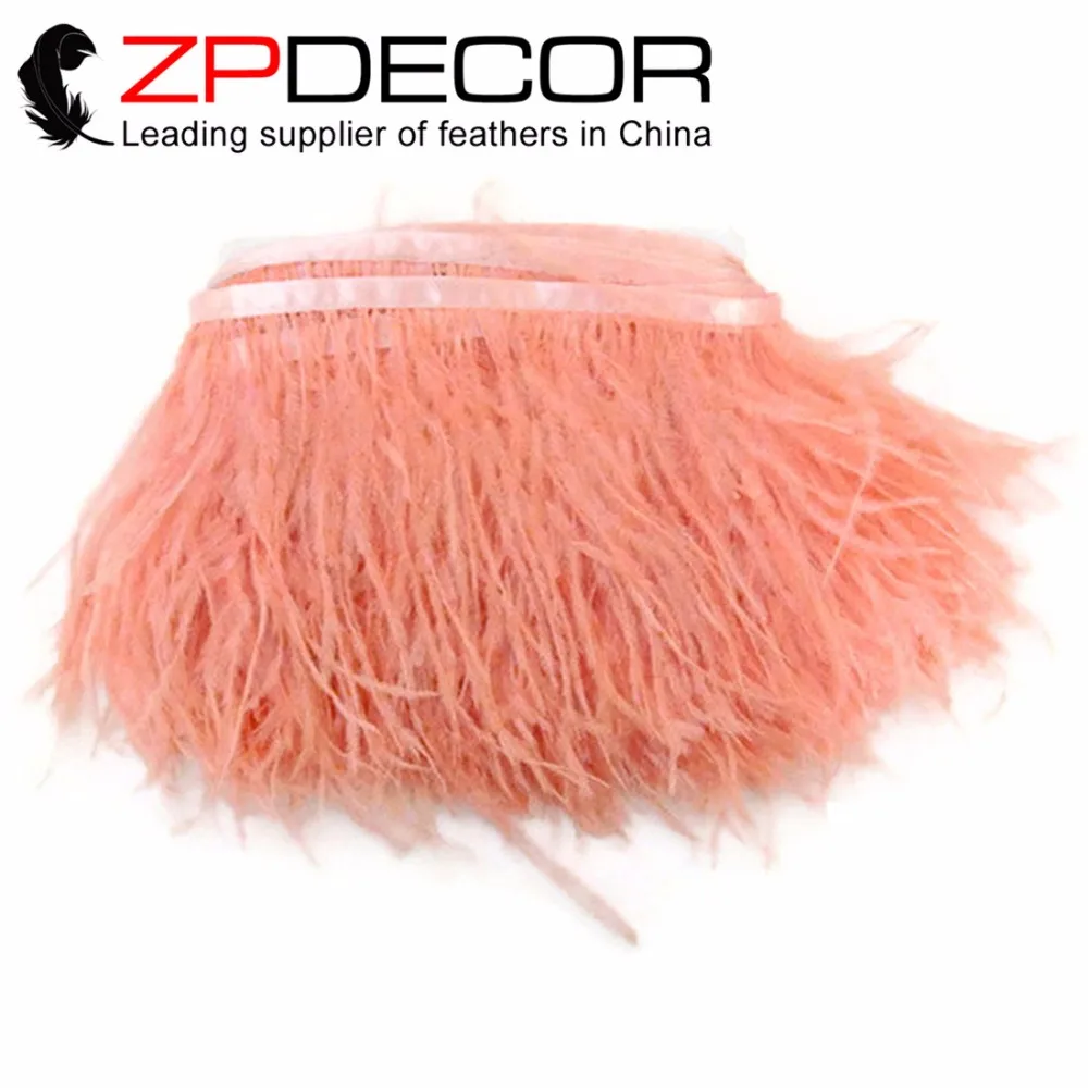 10 Yards Brown Ostrich Fringe Trim Wholesale Feather Craft Prom Dress Supplier