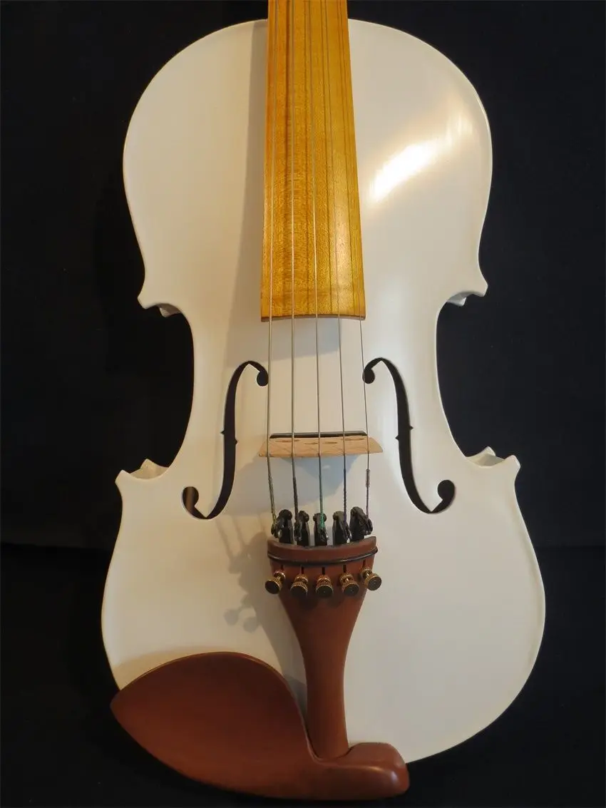 Guarneri Style White Colors 5 Strings Electric & Acoustic Viola 15"16