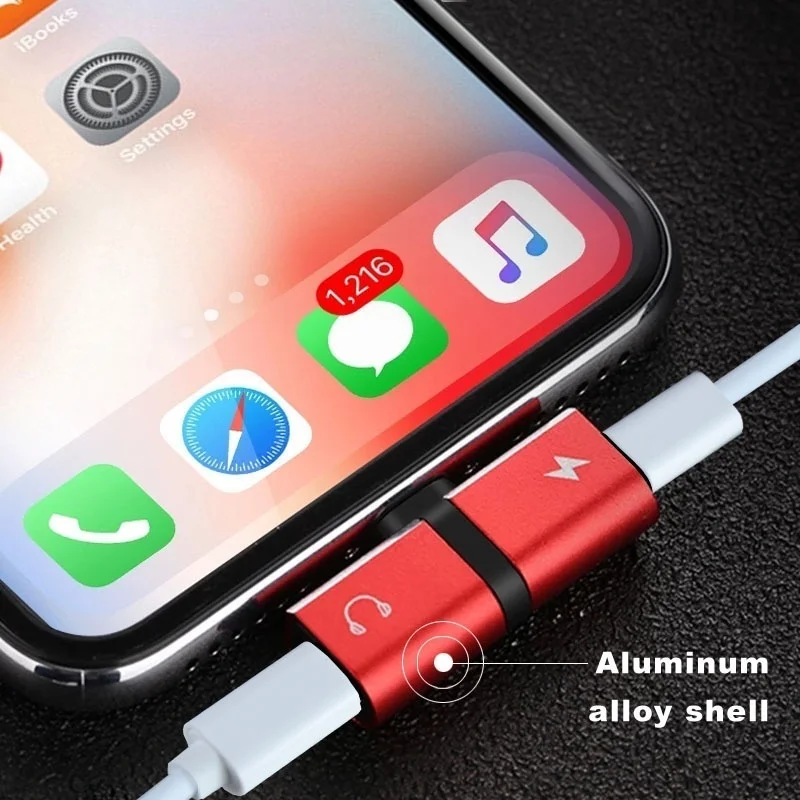 Адаптер AUX Adaptateur для iPhone X XR XS MAX 8 7 Plus разветвитель 2 в 1 Зарядка музыка аудио Adaptador rozdzielacz do s uchawek