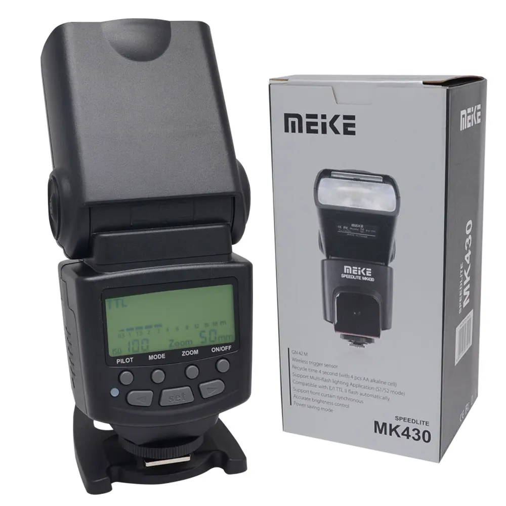 Meike MK-430N i-ttl S1/S2 ЖК-Вспышка Speedlite для Nikon D7100 D7000 D5100 D750 D300s