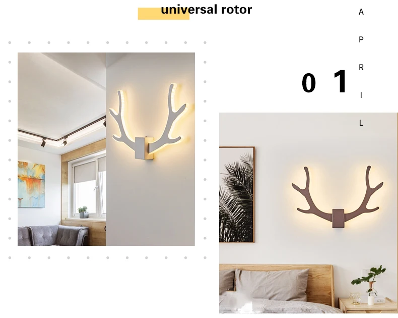 JAXLONG Nordic светодиодный рога настенные лампа Новинка Современный домашний декор, освещение Спальня прикроватный бра настенный светильник