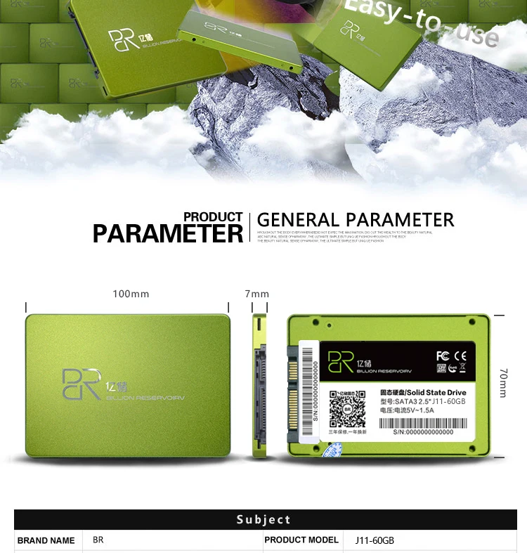 BR SSD 2,5 '60 gb TLC SATA III твердотельный диск внутренний жесткий диск для ноутбука