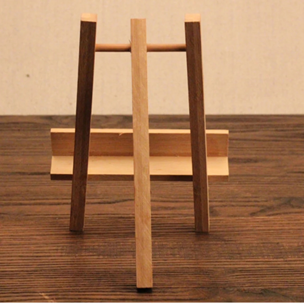 Bamboo Tea Cake Stand Photo Display Rack Plate Picture Frame Holder Easel