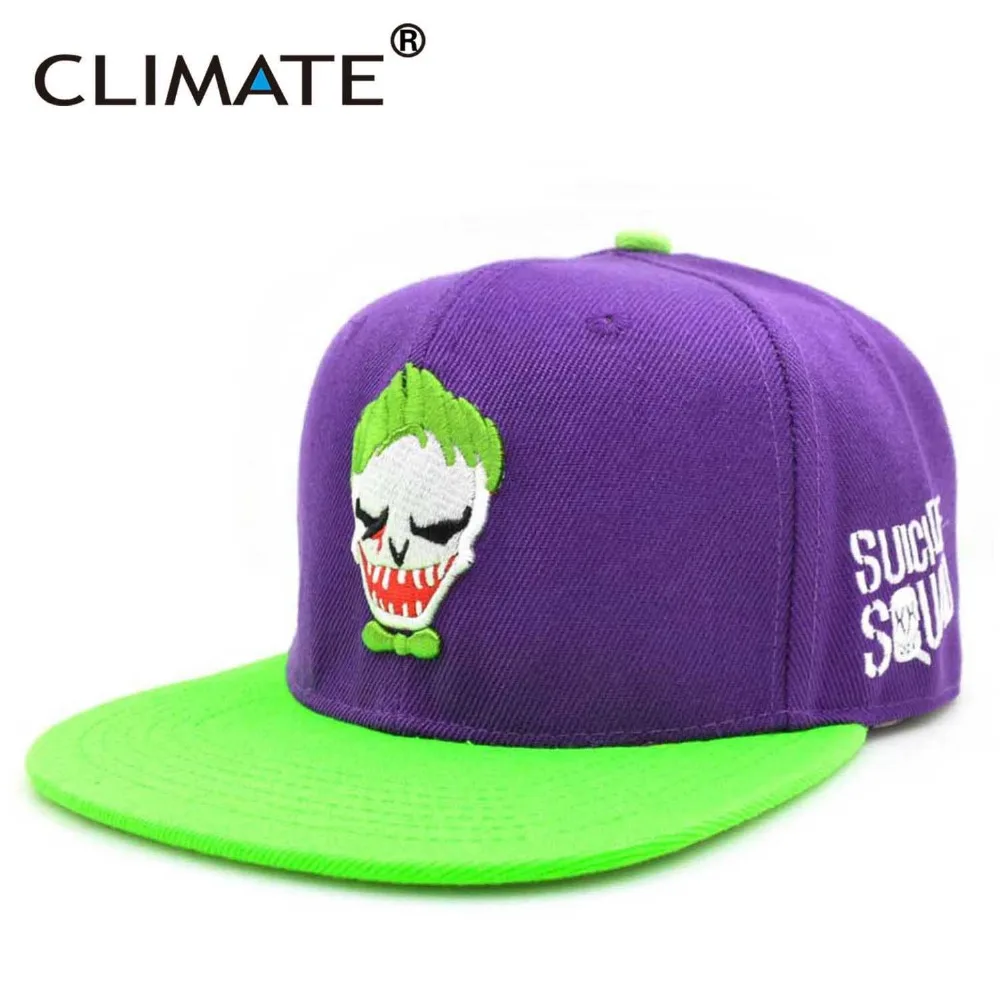 Климат новый отряд самоубийц Харли Квинн Джокер плоский snapback хип-хоп бейсболки шляпа унисекс молодежи взрослых мужчин, женщин Джокер Кепка Климат новый отряд самоубийц Харли Квинн Джокер плоский snapback хип-хоп бейсболки шляпа унисекс молодежи взрослых мужчин, женщин Джокер Кепка