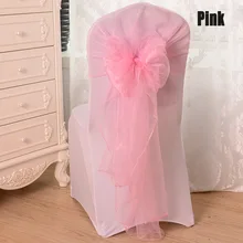 Горячая 25 шт./лот 60*275 см красный/розовый/белый 16 Цвета органза тканевый бант на стул лента для свадьбы Вечерние события украшение для банкета