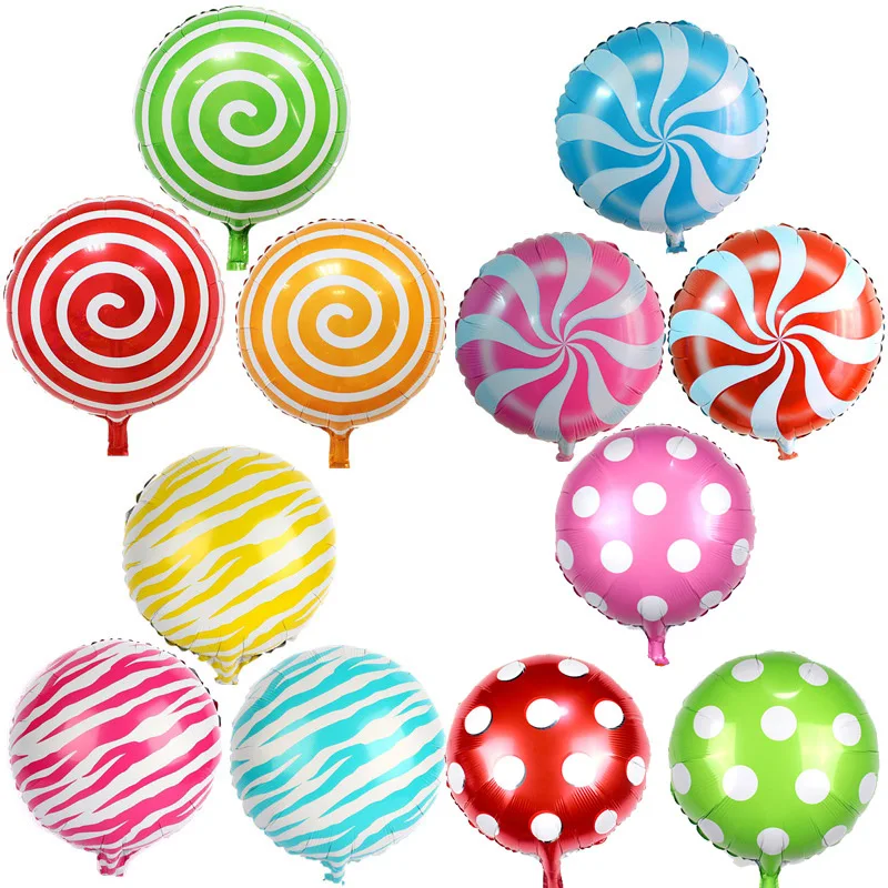 

18inch Round Lollipop Balloon dot star Inflatable Helium Balloon Valentine's Day Wedding Birthday Party Decor air balloon