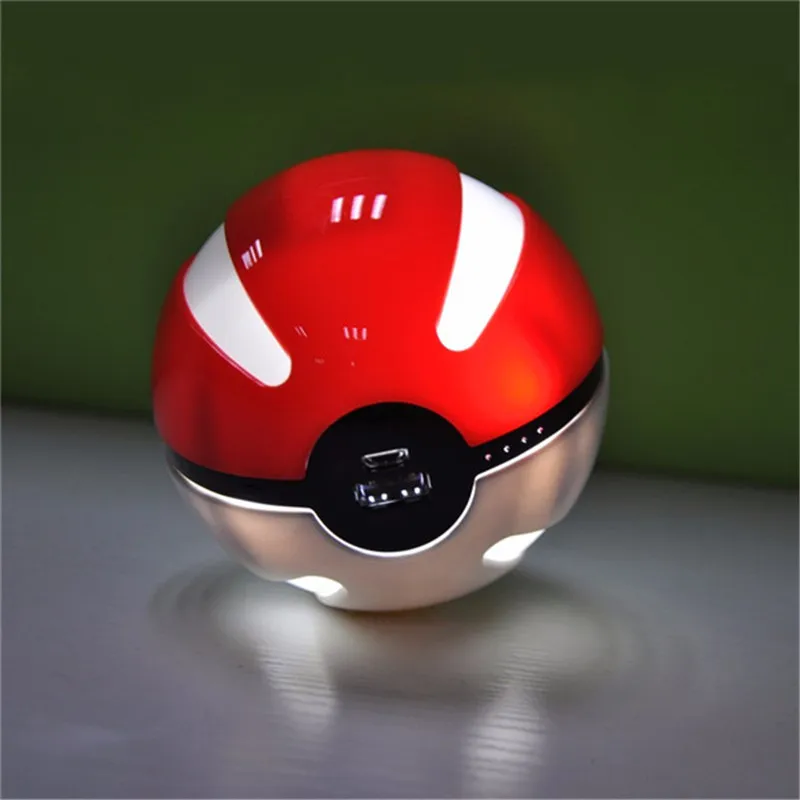Free shipping Pokemon Go Pokeball Power Bank Game 10000 mAh Quick Charge Magic LED Ball Charger