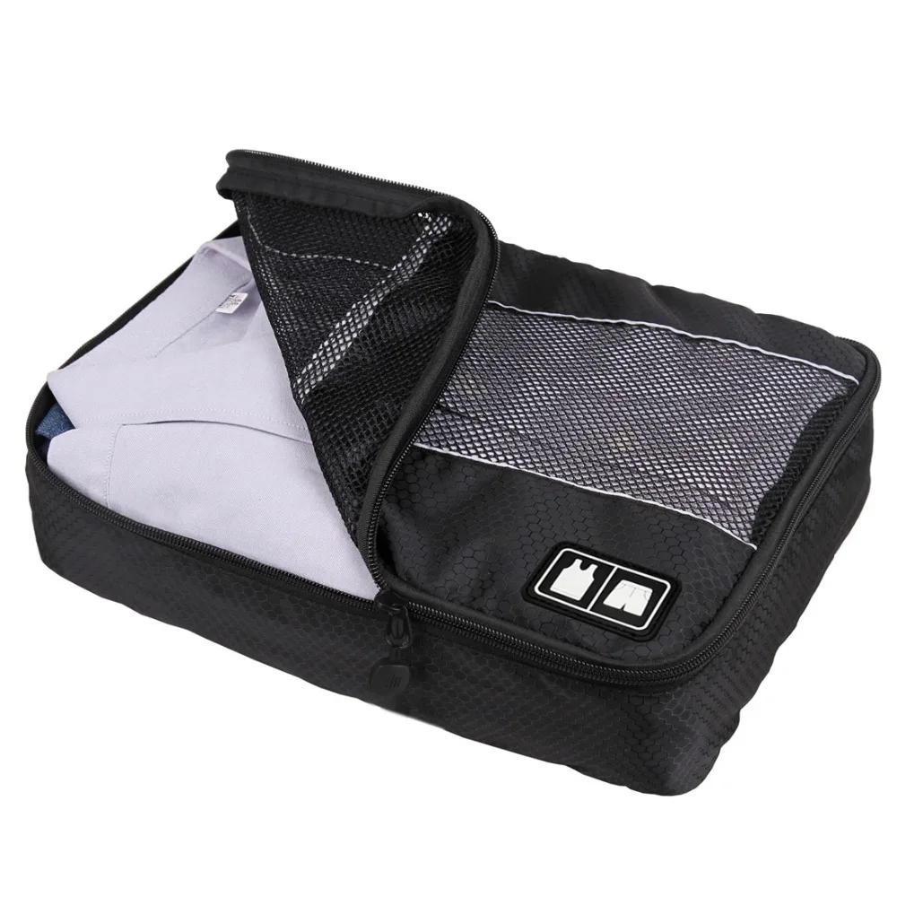 BAGSMART 3 Pcs النايلون للجنسين مكعبات تعبئة للملابس أمتعة خفيفة الوزن السفر حقيبة للقمصان للماء حقيبة ظهر قطنية المنظمون