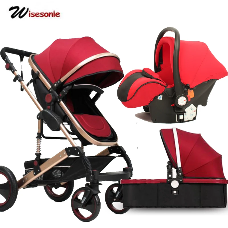 Wisesonle cochecito de bebé 2 en 1 cochecito mintiendo o amortiguador plegable luz peso dos-de niño de cuatro estaciones de Rusia envío Gratis - 3