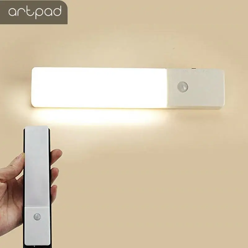 

Mini PIR Motion Sensor LED Under Cabinet Light Double-Glue USB Rechargeable Wireless Light Control Closet Wardrobe Night Light