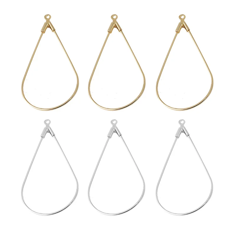

Aiovlo 50pcs/lot Copper Metal with Holes Popular Geometric Water Drop Pattern Earrings Pendants DIY Handmade Jewelry Accessories