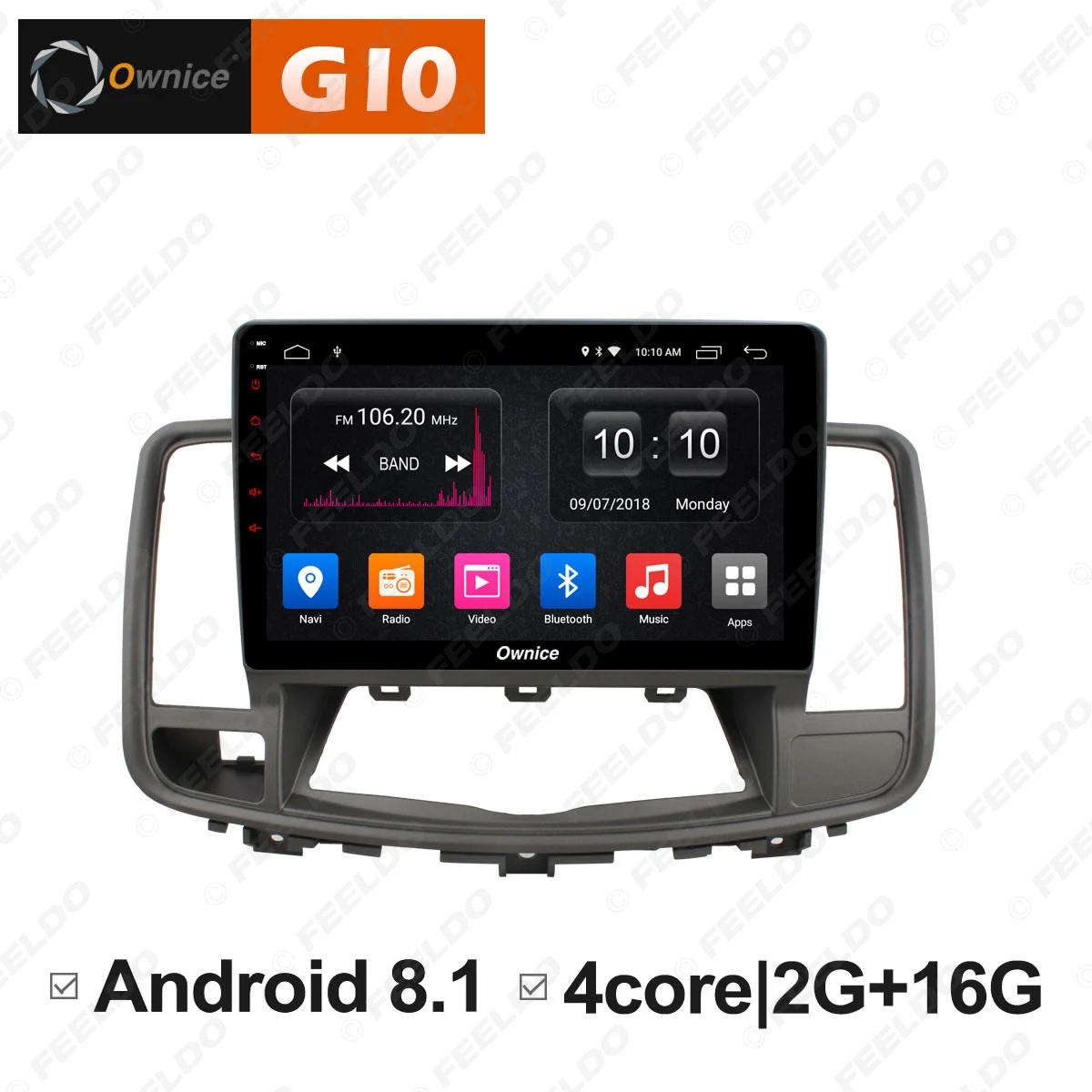 Clearance FEELDO  10.1" Android 6.0 4-Core/DDR3 1G/16G/Support 4G Dongle Car Media Player With GPS/FM/AM RDS For Nissan Teana 2008-2012 1