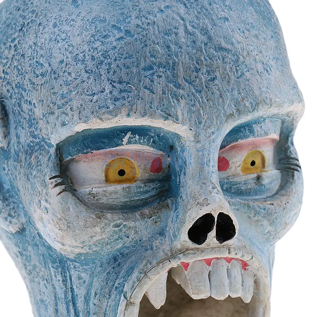 Blue Resin Action Figure Head Sculpt Skull Skeleton Model Monster Miniature for Sand Table Game DIY Parts Toys