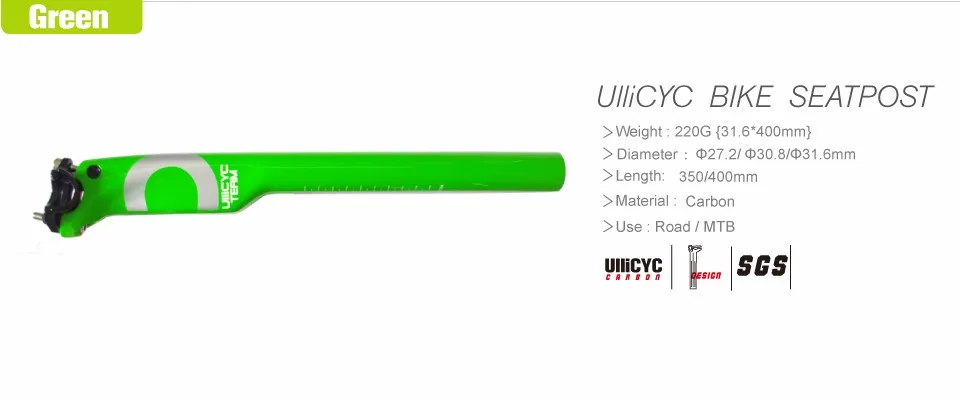 Ullicyc супер сильная стойка сидения для горного велосипеда MTB/Запчасти дорожных велосипедов полный углеродного волокна+ сплав крышка Подседельный штырь 27,2/30,8/31,6*350/400