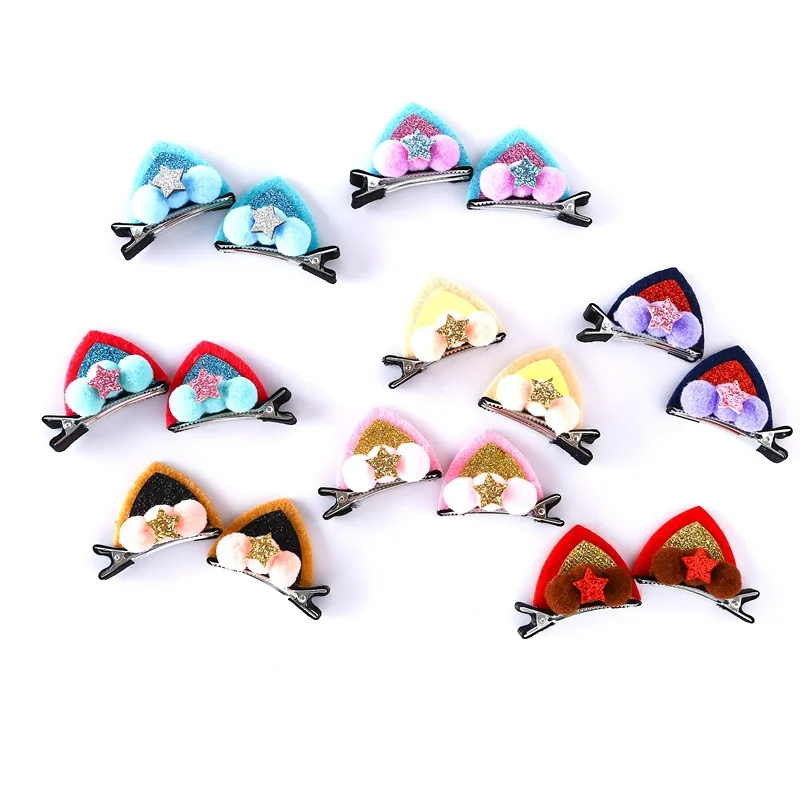 

10Pcs / 5Pair Girls Hair Clip Lovely Cat Ear Hairpins Kids Barrettes Hairpins Hair Ornaments Hair Jewelry Children Hair Accessor