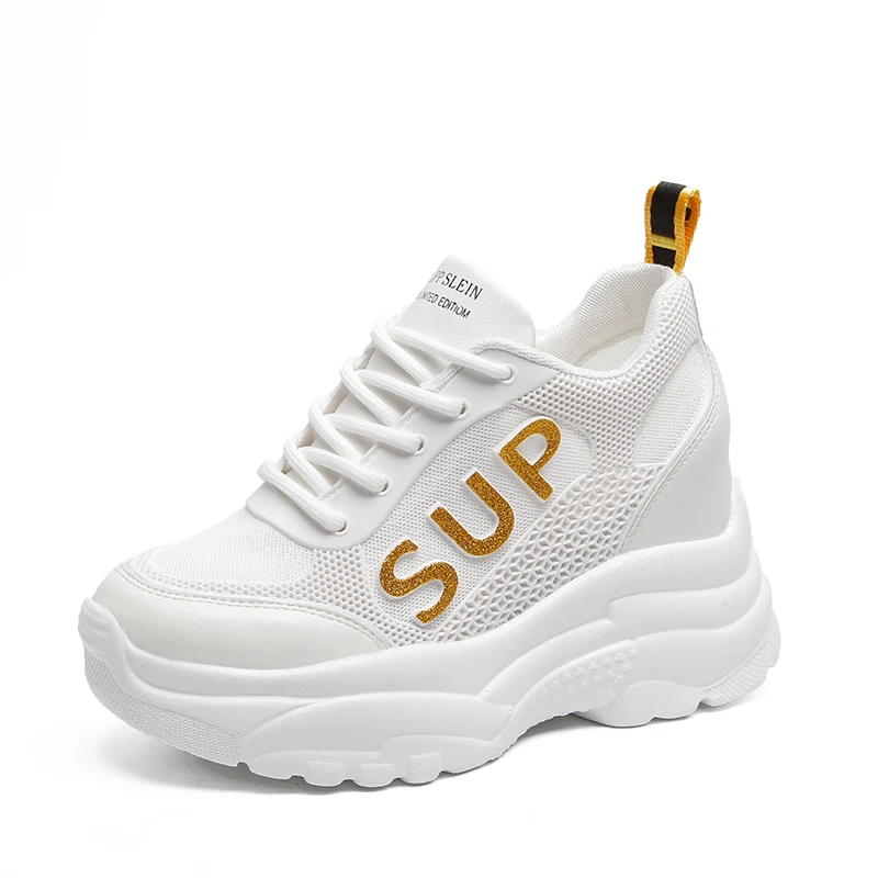 

New Type of Women's Shoes Enhanced in 2019 with Mesh Upper Permeable Small White Thick-soled Sports Shoes for White Leisure
